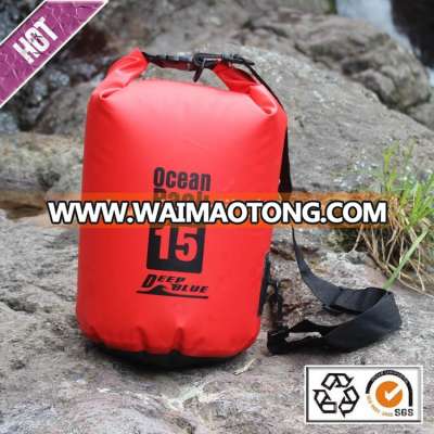 Custom logo PVC tarpaulin Ocean pack Waterproof dry bag with shoulder strap